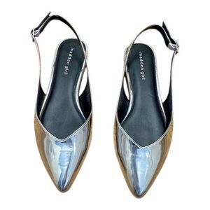 Madden girl flat silver sling back sandals